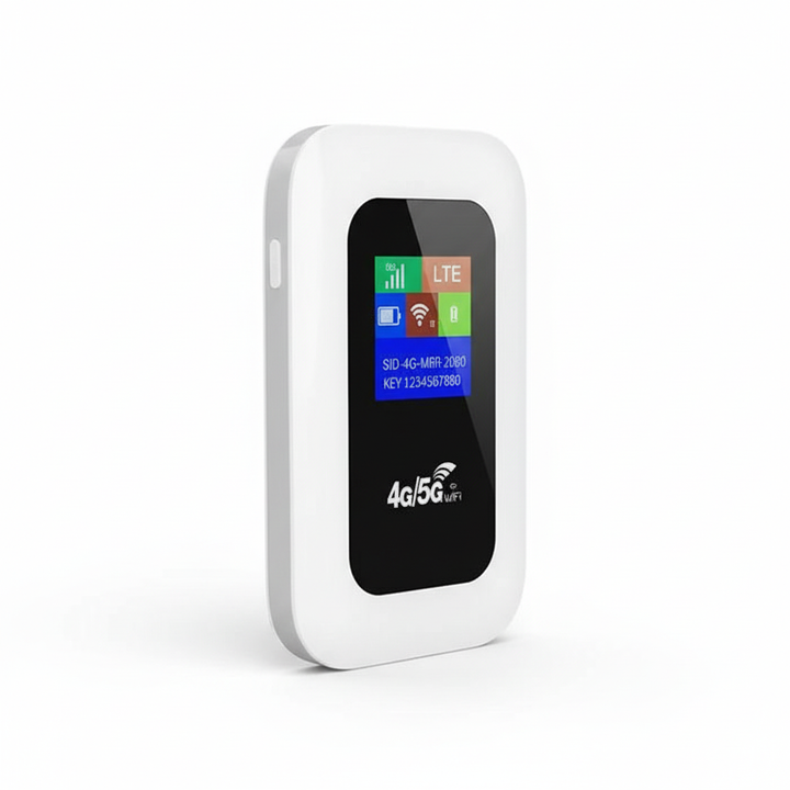 Routeur Wi-Fi portable 5G ultra-rapide pour internet mobile sécurisé en voyage et à la maison.