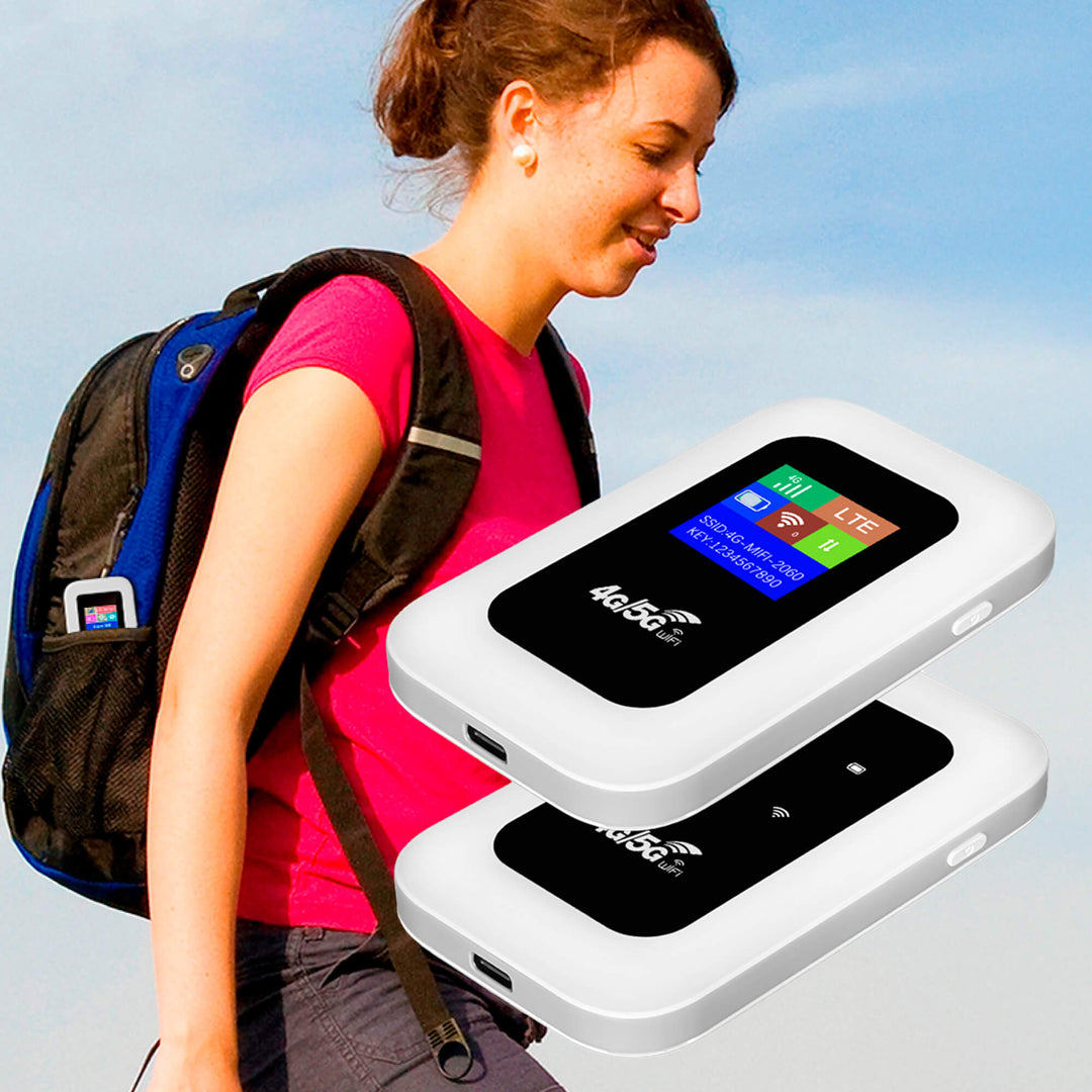 Routeur Mifi 5G pour connexion Wi-Fi sécurisée en voyage, compatible 4G LTE avec carte SIM.