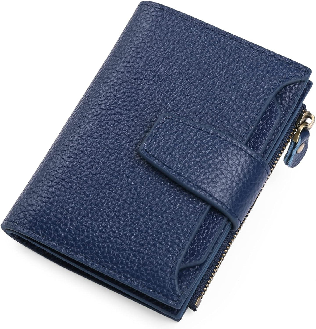 Portefeuille noir RFID, design compact et élégant, parfait pour hommes et femmes.