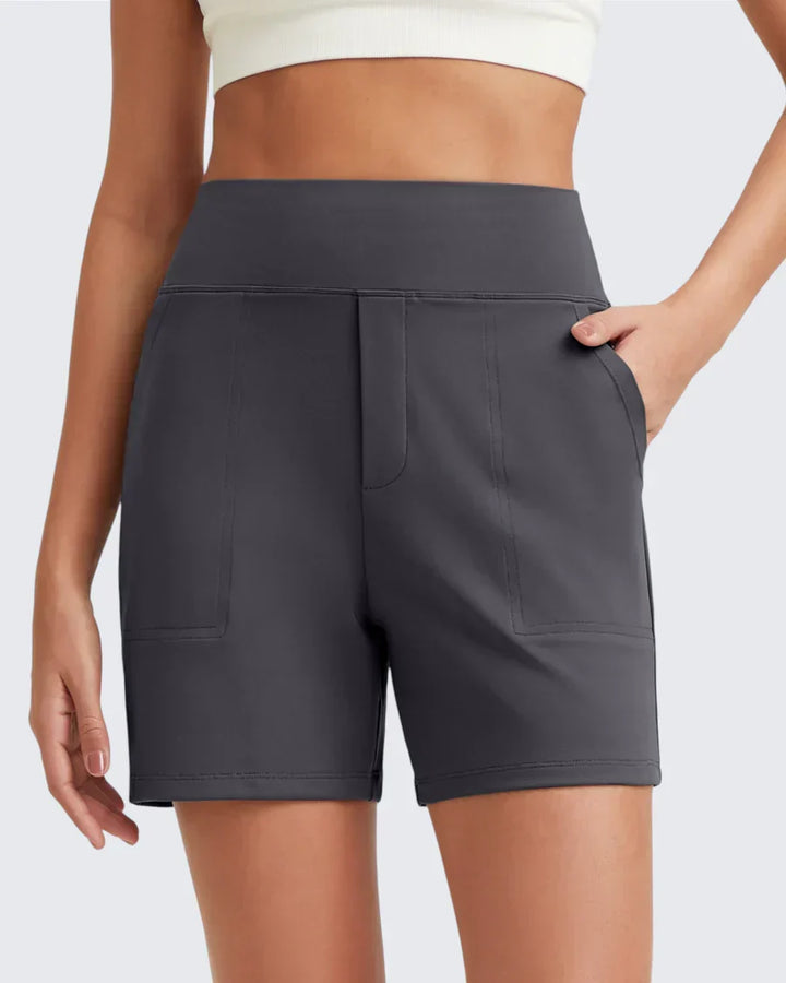 Short femme décontracté, taille haute et confortable avec poches, pour un été stylé.