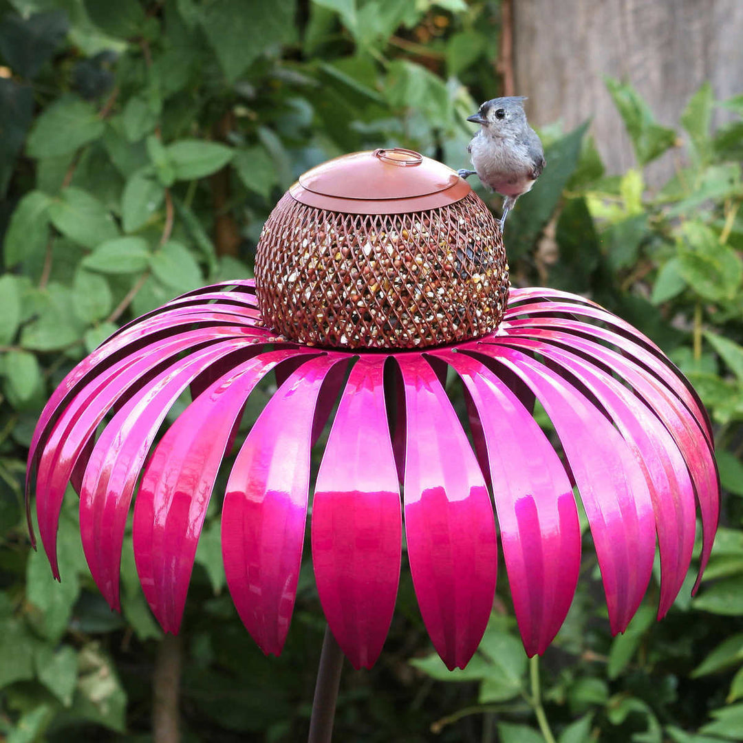Jolie maison oiseaux bleue pour jardin et balcon, nourrit les petits oiseaux, résistante aux intempéries.