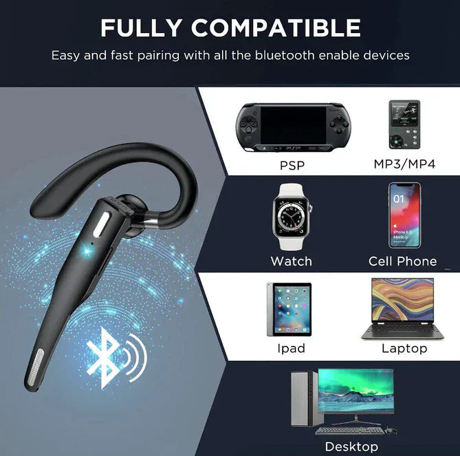 Casque Bluetooth 5.1 RoadMic Pro, double micro, qualité audio supérieure pour appels pro.