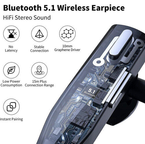 Casque sans fil RoadMic Pro Bluetooth 5.1, double micro pour communication HD mains libres.