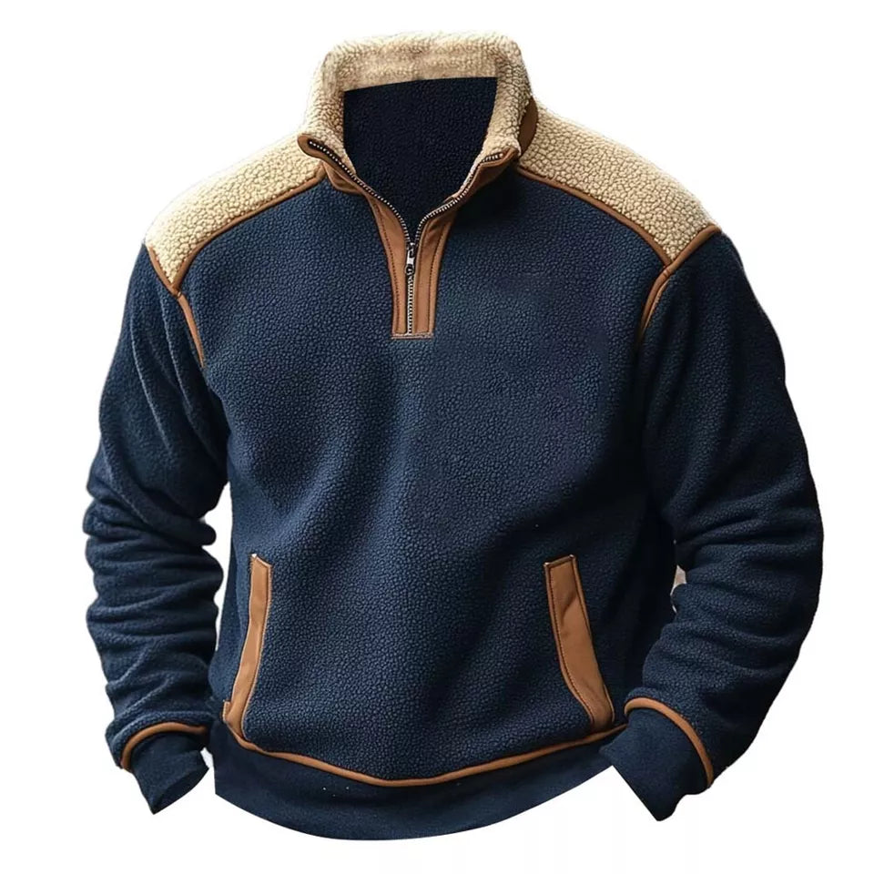 Pull homme Quartz, élégant style militaire, fermeture éclair. Un vêtement intemporel et confortable.