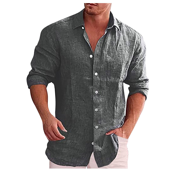 Chemise à col rabattu pour homme. Élégance décontractée, parfaite pour la mode printemps-été et les loisirs.