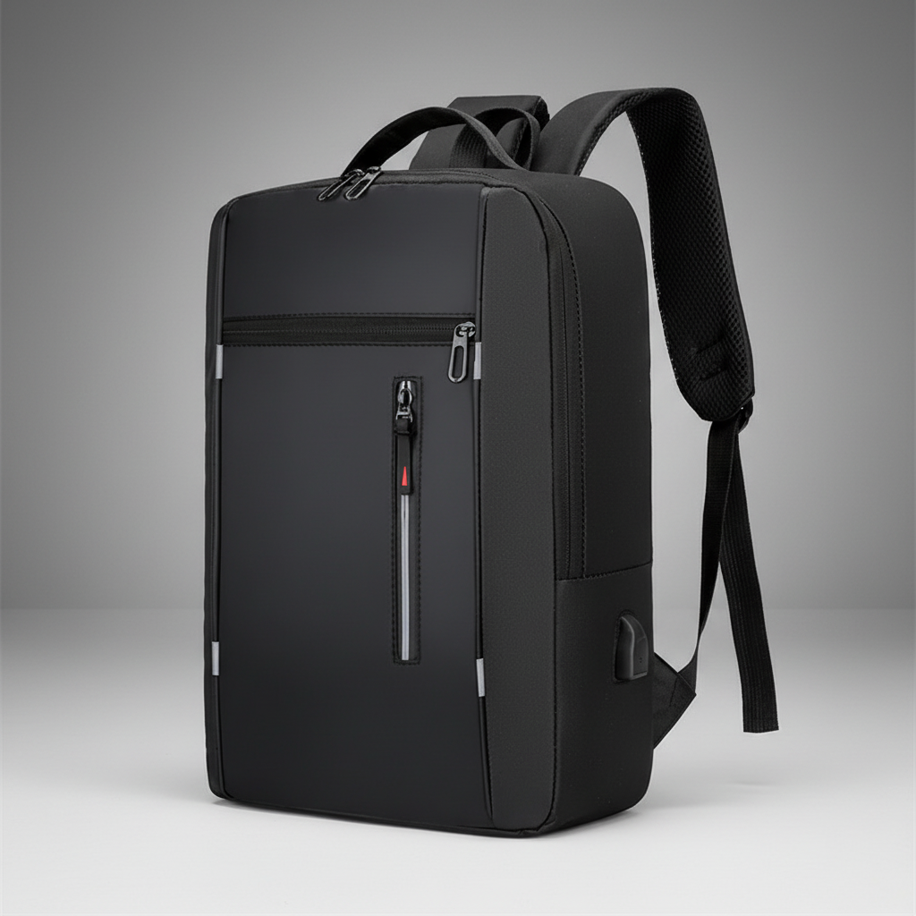 Sac à dos business unisexe imperméable et élégant pour travail, voyage, avec compartiment ordinateur portable protégé.
