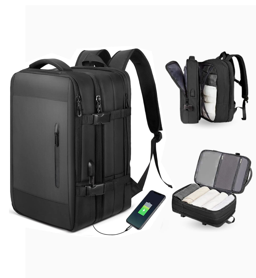 Sac à dos compact et polyvalent unisexe, idéal pour le voyage urbain et l'usage quotidien.
