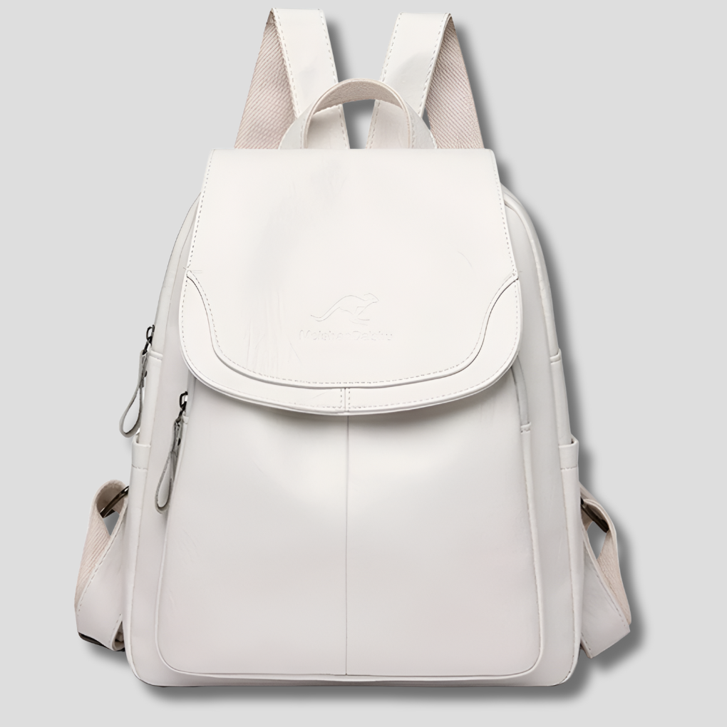 Sac à dos femme en cuir véritable gaufré, élégant et chic, parfait pour un usage quotidien en ville.