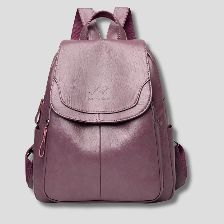 Sac à dos femme en cuir véritable gaufré, élégant et sécurisé. Organisateur parfait pour la mode urbaine.