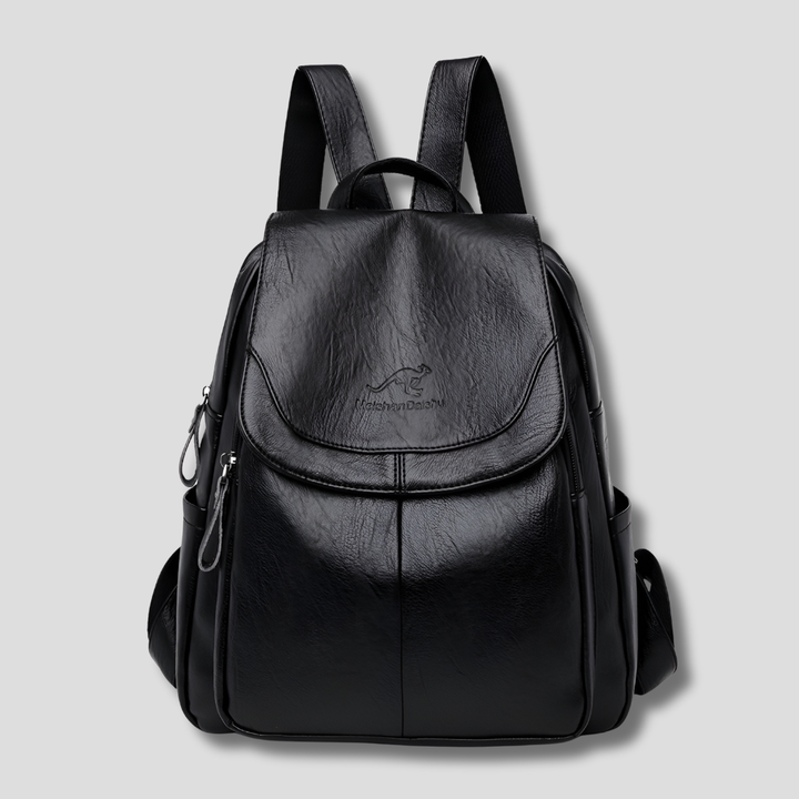Sac à dos femme en cuir véritable avec détails gaufrés. Idéal pour la sécurité et l'organisation en ville.
