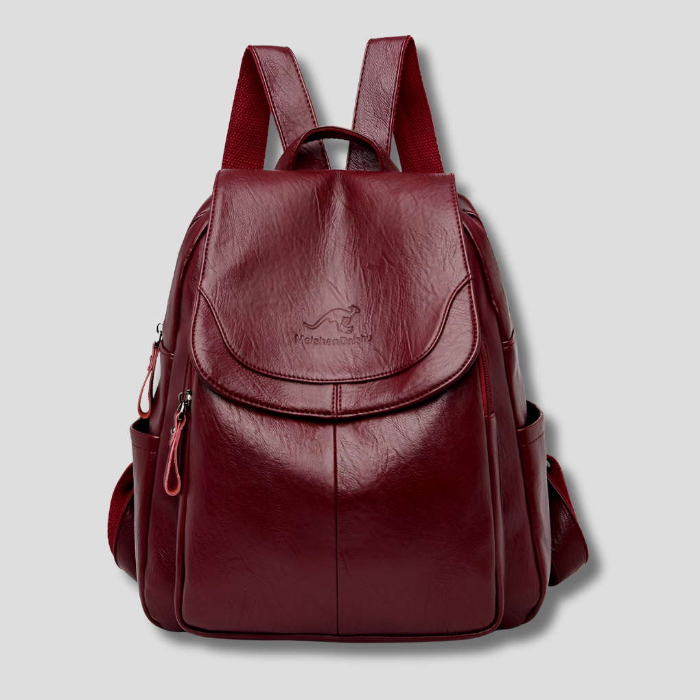 Superbe sac à dos en cuir véritable pour femme, design élégant avec motif gaufré. Un accessoire de mode chic.