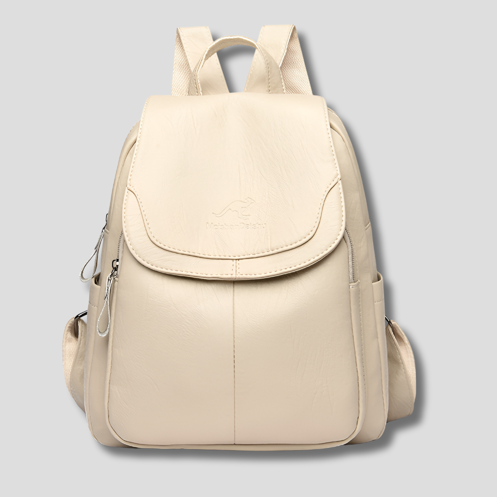 Sac à dos femme en cuir véritable gaufré, aussi élégant qu'un sac à main. Accessoire chic pour la ville.