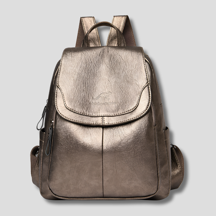 Sac à dos femme en cuir véritable, élégant et parfait pour le quotidien. Détail gaufré, style mode ville.