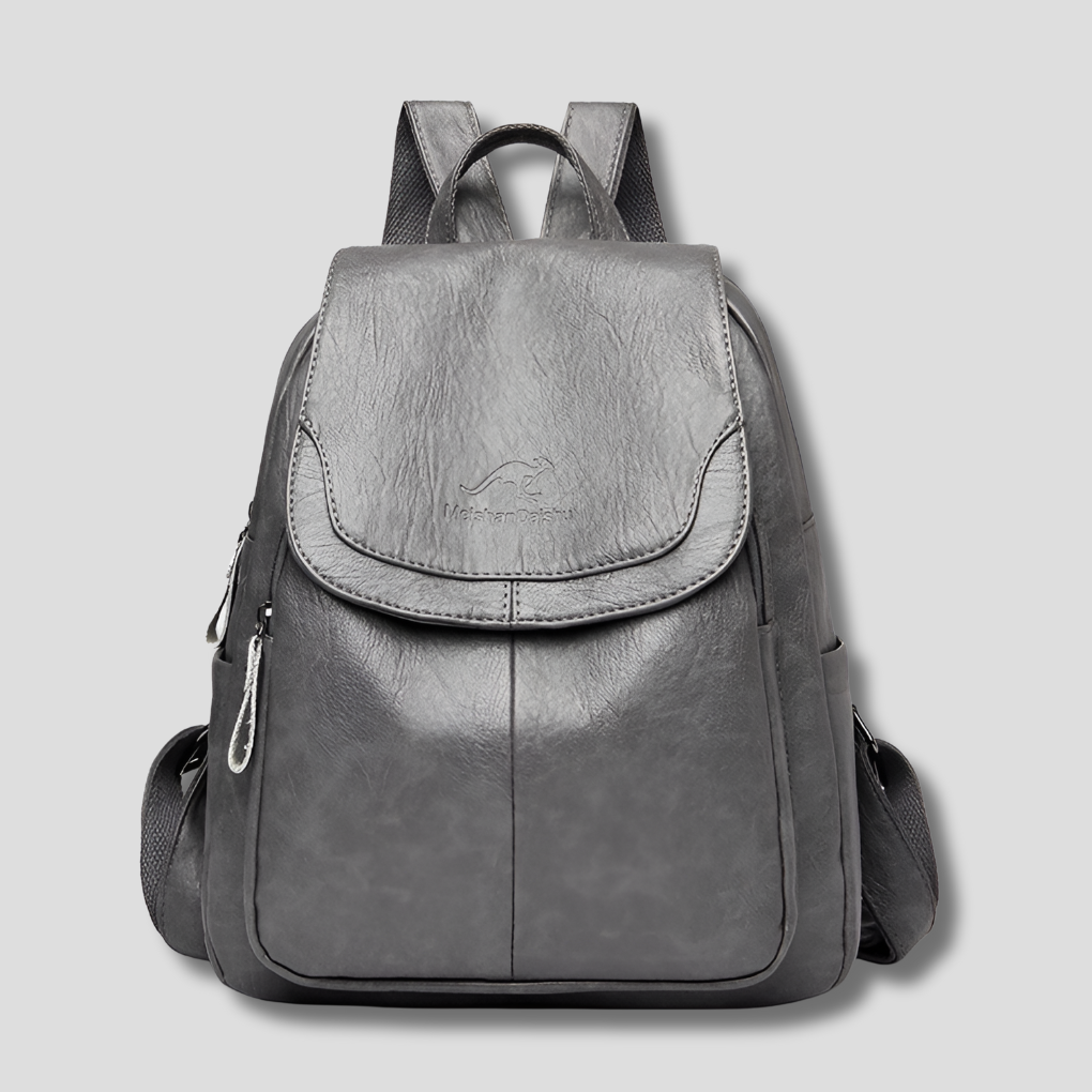 Sac à dos en cuir véritable avec détail gaufré pour femme. Un accessoire de mode chic et élégant pour la ville.