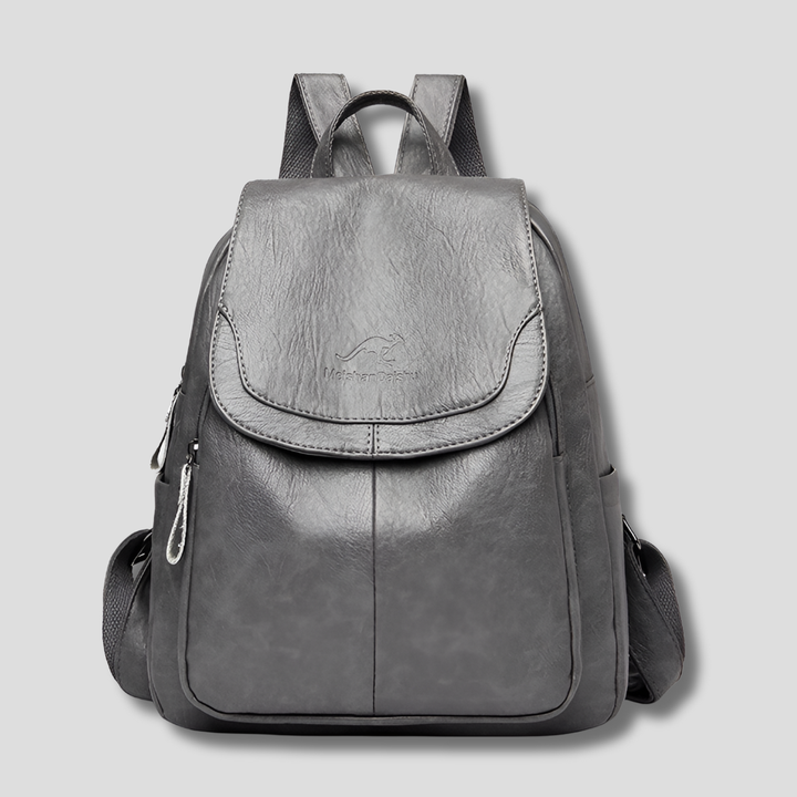 Sac à dos en cuir véritable avec détail gaufré pour femme. Un accessoire de mode chic et élégant pour la ville.