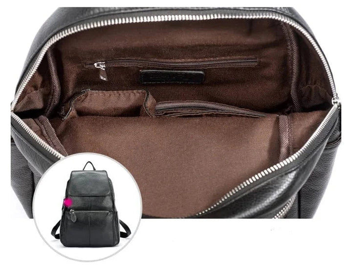 Ce sac à dos en cuir de qualité pour femme allie durabilité et design chic, idéal pour la mode urbaine.