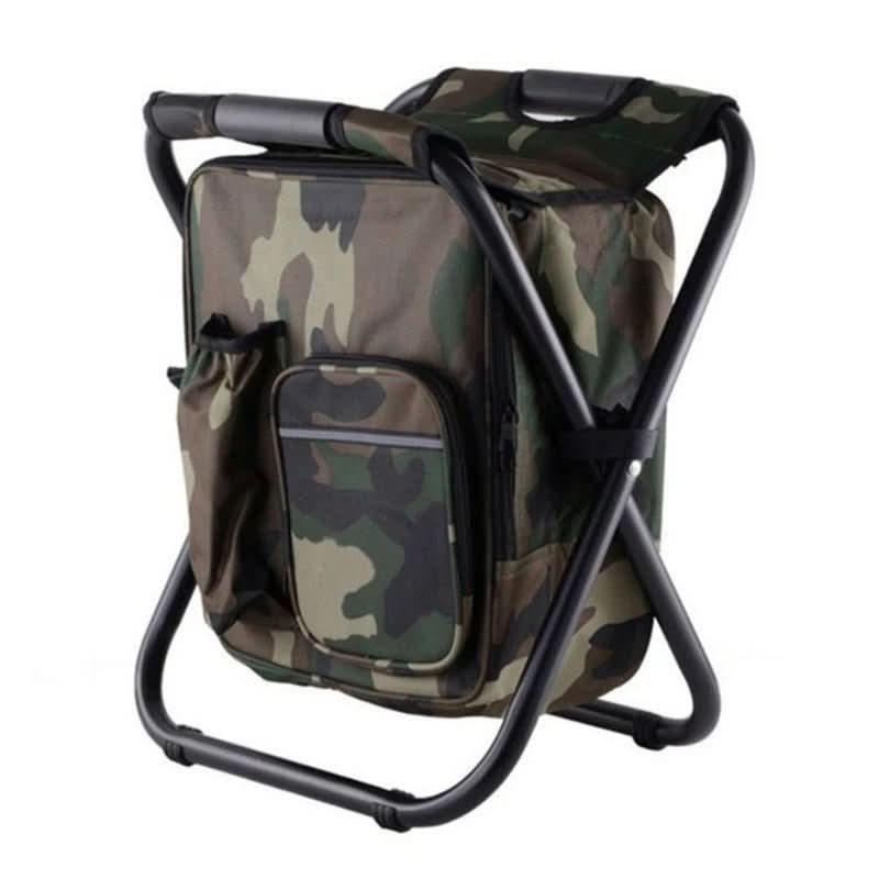 Sac à dos de voyage pliant unisexe avec glacière et siège, pratique pour toutes vos aventures extérieures.