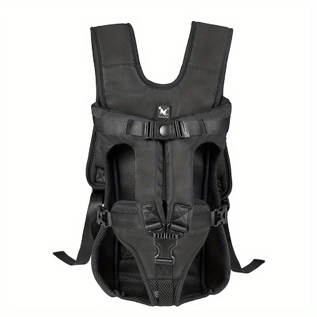 Sac de transport ventral pour chien, parfait randonnée et aventures. Porte-chien confortable, mains libres.