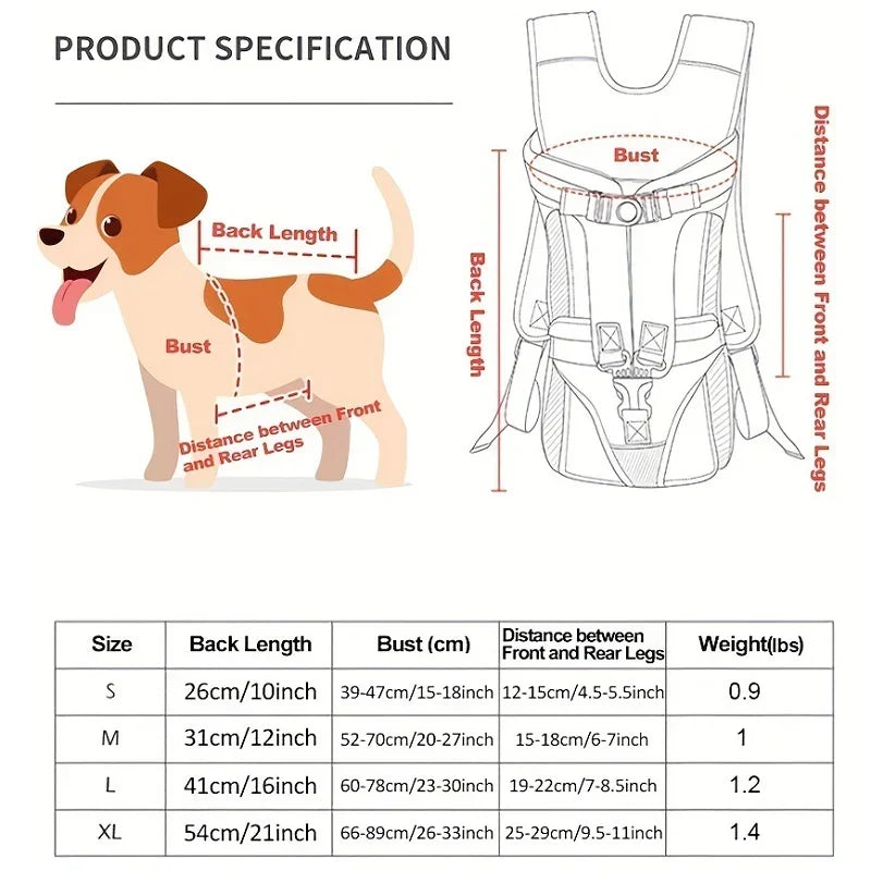 Sac de transport ventral mains libres pour chien. Voyage, randonnée ou ville, confort animal garanti, sac pratique.