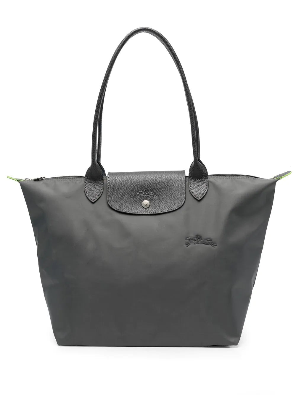 Sac grand format vert foncé, pliable. Un compagnon élégant et pratique pour le quotidien ou le week-end.