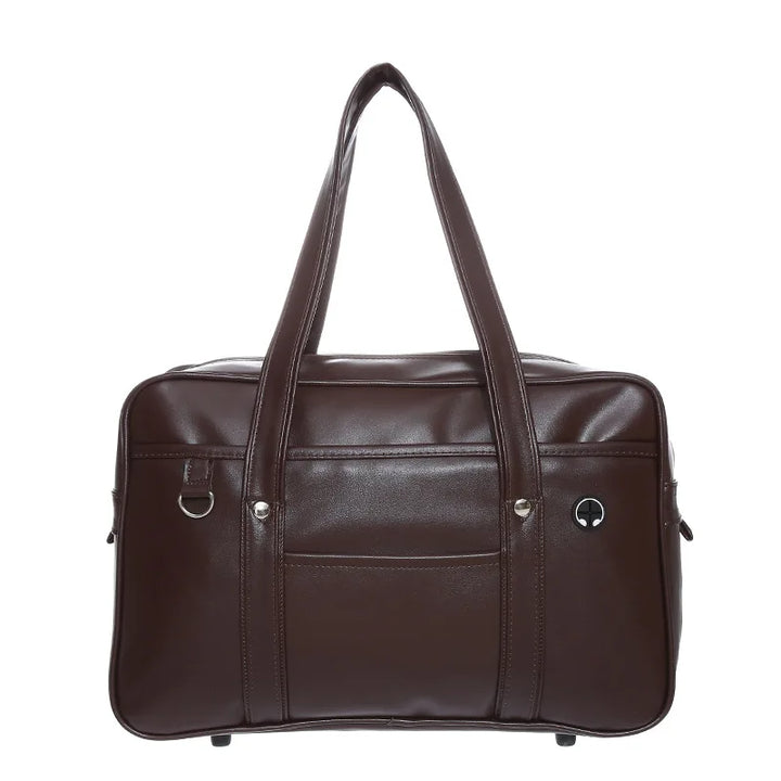 Cabas femme rose tendance en cuir PU, sac épaule pour lycéenne, parfait pour les cours.