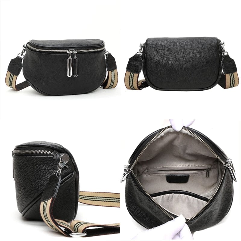 Sac banane Viviana femme, style urbain chic en cuir vegan, parfait pour les citadines actives.