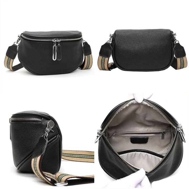 Sac banane Viviana femme, style urbain chic en cuir vegan, parfait pour les citadines actives.