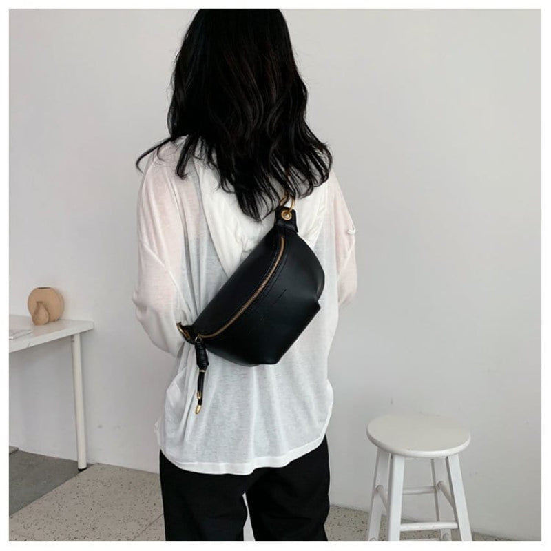 Sac banane femme cuir PU noir, rose ou blanc. Chic et tendance pour toutes vos tenues.