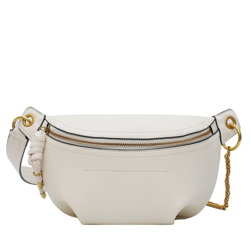 Sac banane rose pâle en cuir femme, accessoire mode élégant et pratique pour vos sorties.