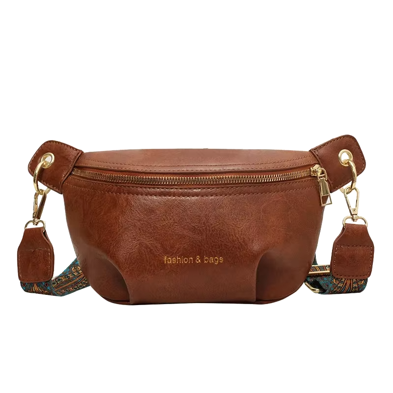 Sac banane noir femme en cuir PU, accessoire de mode polyvalent et pratique pour toute occasion.