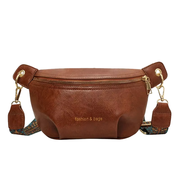 Sac banane noir femme en cuir PU, accessoire de mode polyvalent et pratique pour toute occasion.