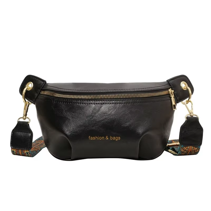 Sac banane marron femme chic en cuir PU, parfait pour un look quotidien moderne et élégant.