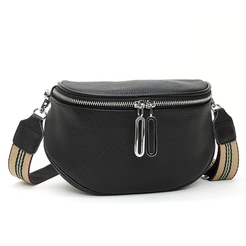 Accessoire mode: Sac banane Viviana chic en cuir vegan marron, élégant pour femme.