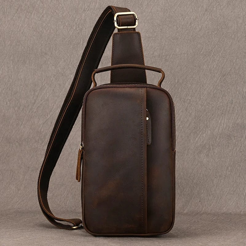 Sacoche banane en cuir pour homme, polyvalente pour la ville, les voyages et les activités quotidiennes.