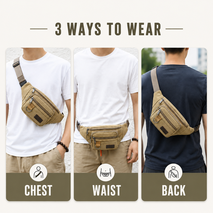 Sac de voyage compact et robuste, parfait comme sac banane pour transporter vos essentiels en toute sécurité.