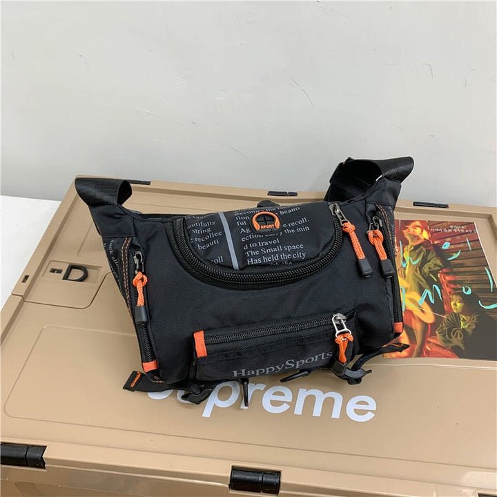 Sac banane bandoulière homme noir imperméable, idéal voyage, sport et quotidien pour essentiels.