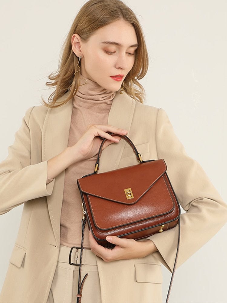 Sac cuir véritable Adele, bandoulière réglable, style chic pour femme, idéal quotidien.