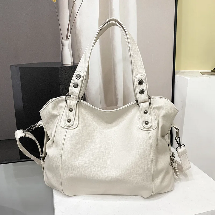 Grand sac à main cabas en cuir souple pour femme, élégant, polyvalent et pratique au quotidien.
