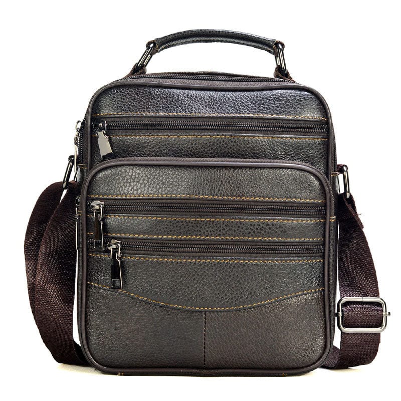 Sacoche homme en cuir véritable, idéal pour documents et essentiels. Bandoulière réglable pratique.