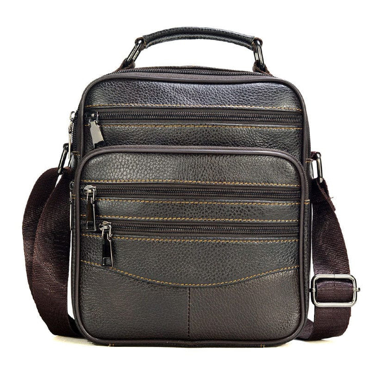 Sacoche homme en cuir véritable, idéal pour documents et essentiels. Bandoulière réglable pratique.