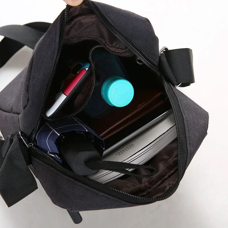 Sac bandoulière homme anti-vol discret, design épuré et fonctionnel, parfait pour la ville et déplacements pro.