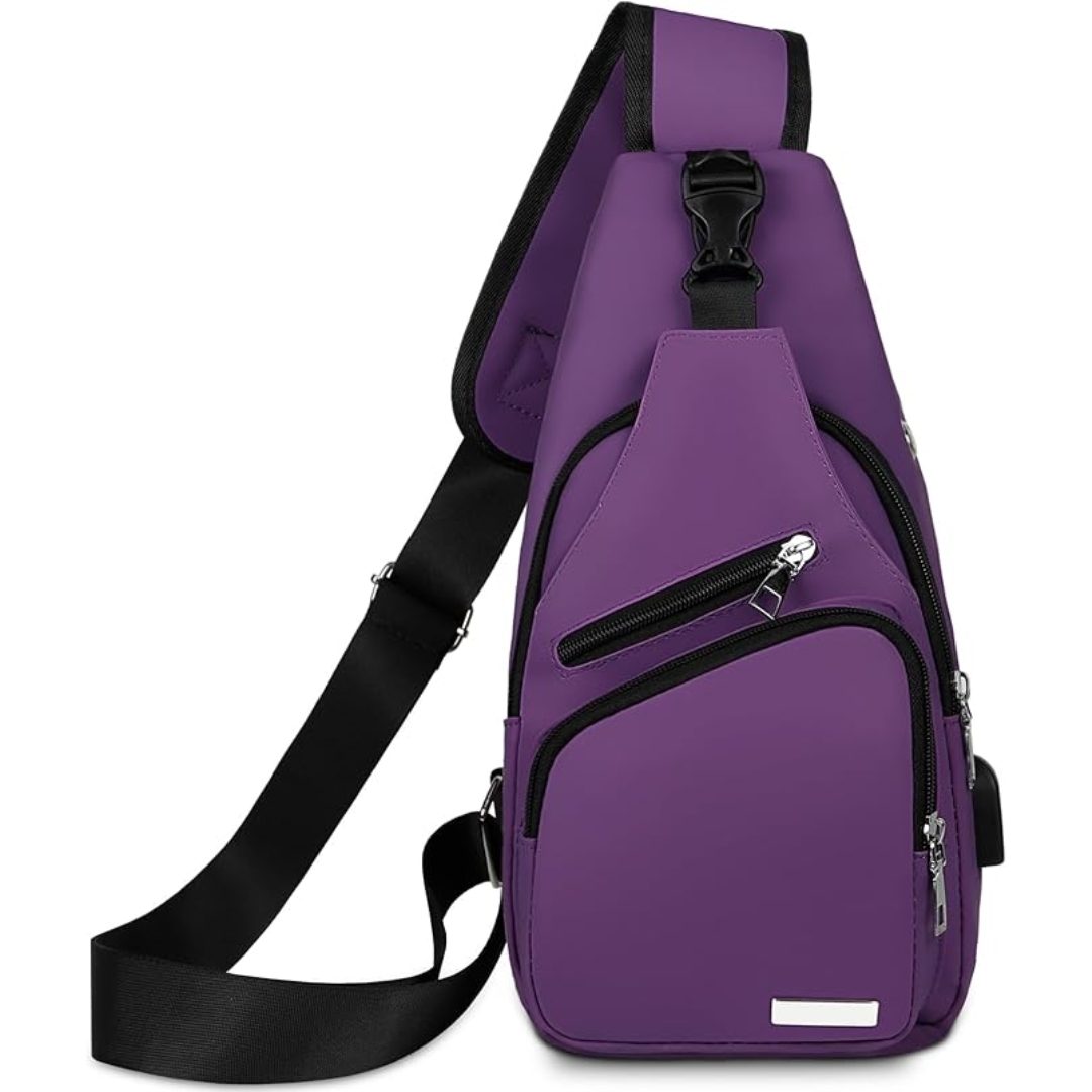 Sac bandoulière urbain gris, étanche et pratique pour le voyage, style unisexe.
