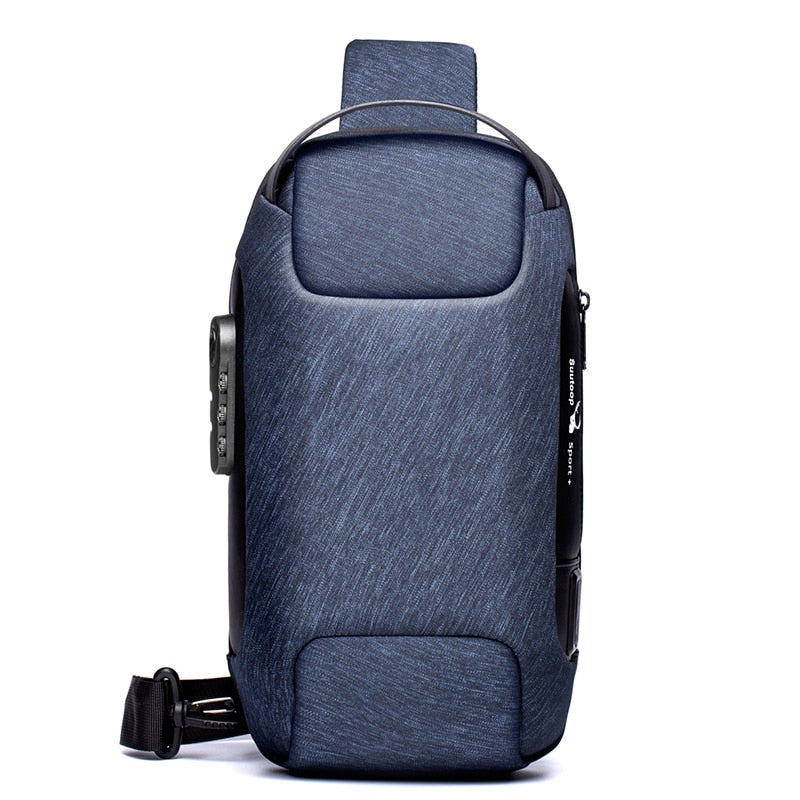 Sac bandoulière homme sécurisé antivol, usage quotidien ou voyage. Compartiments cachés, résistant à l'eau.