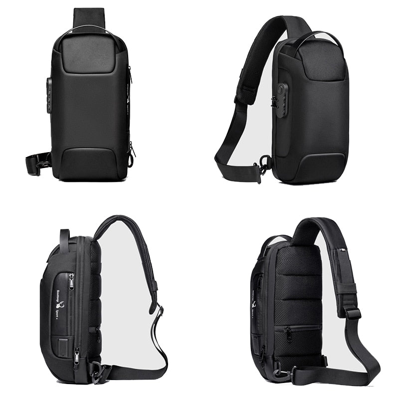 Sac bandoulière homme organisateur, multiples compartiments, antivol, port USB. Pour un quotidien pratique et sûr.