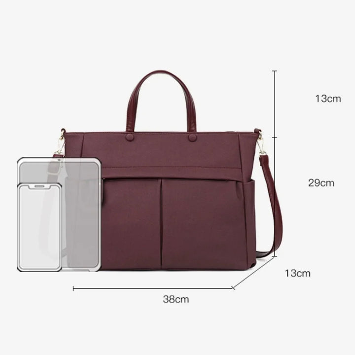 Sac bandoulière Élise couleur café, spacieux, mode femme, parfait pour les affaires.