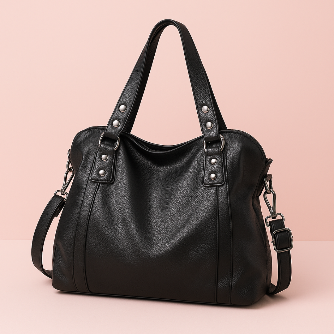 Sac cabas femme en cuir souple, élégant, grande capacité pour le travail.
