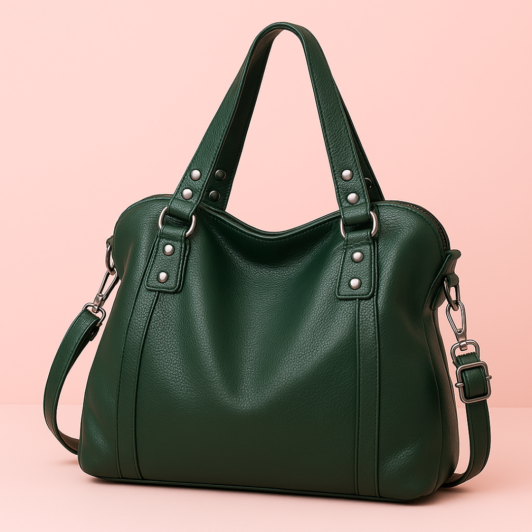 Sac femme chic, en cuir souple, idéal pour le travail et le quotidien.