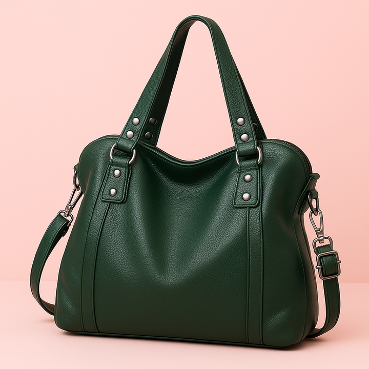Sac femme chic, en cuir souple, idéal pour le travail et le quotidien.