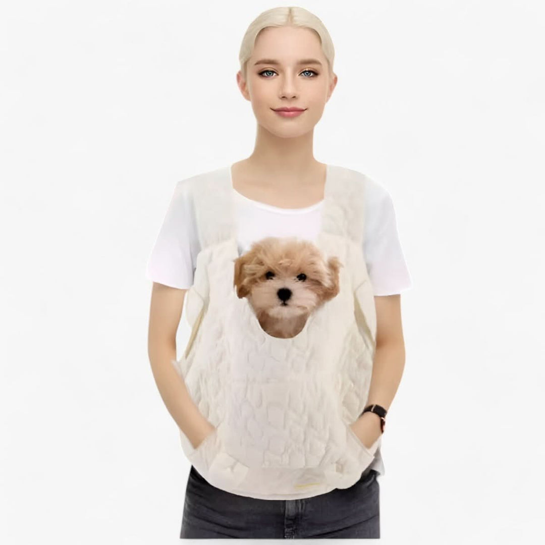 Transporteur imperméable bleu pour chien et chat, offrant confort et sécurité en voyage.