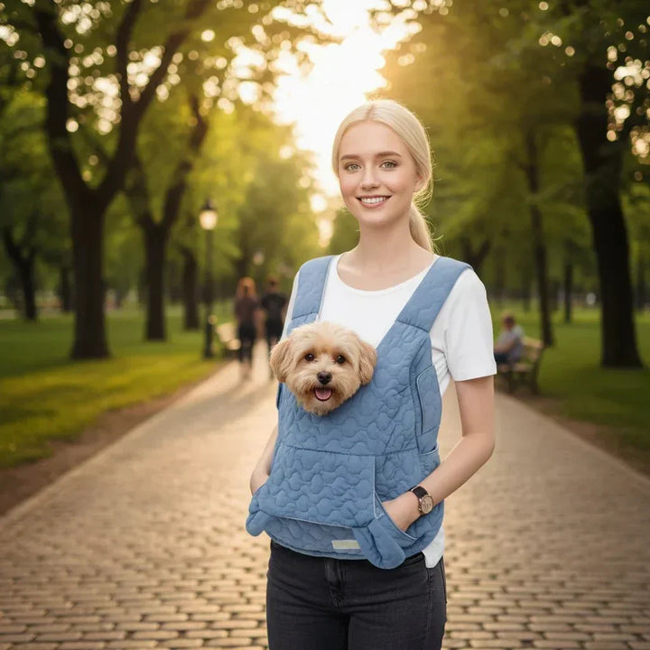 Sac de transport confortable et sûr pour chien, parfait pour les déplacements imperméables.